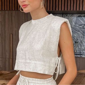 Commense Linen Top (part of a two-piece set)
